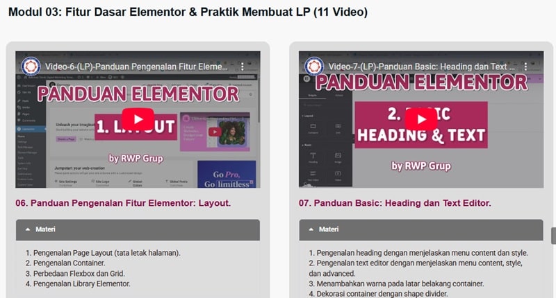 contoh materi landing page